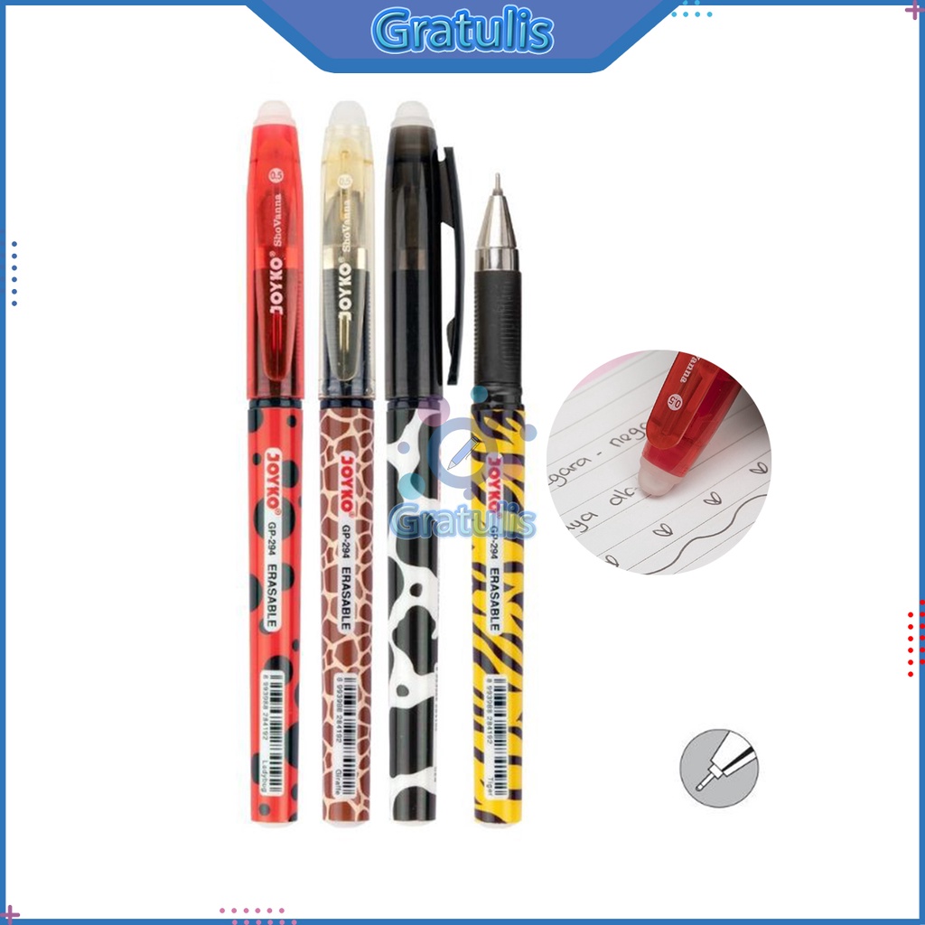 

GEL PEN SHOVANNA JOYKO DAPAT DIHAPUS [GP-294/1 PCS] / ERASABLE PULPEN 1 BIJI / BOLPOIN / BOLPOINT / BALPEN / PENA JEL 1 BUAH MURAH TINTA HITAM BISA DI HAPUS 0.5 MM