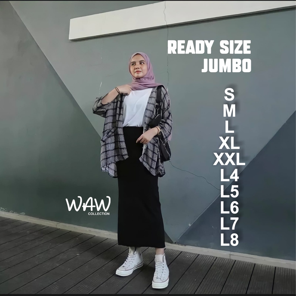 Rok kerja span rempel belakang size S - L8 Premium Quality