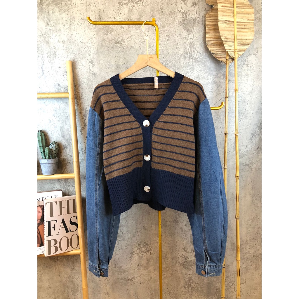 Cellina Cardigan Mix Denim IMPORT PREMIUM