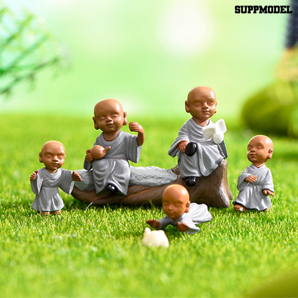 [Dekorasi] 5pcs/set Figura Monks Hias Halus Unik Ekspresi Hidup Monk Ornamen Aksesoris Mobil