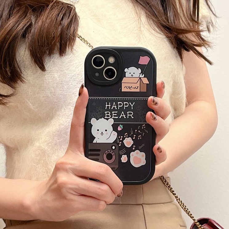 Couple Soft Case OPPO A9 A5 A31 A53 A33 2020 A7 A5S A12 A11K F9 Pro A74 A95 F11 A15 A15S A35 A52 A92 A54 A36 A76 A96 A94 A55 A16K A16E A54 A83 A57 A1K A3S Happy Bear Cute