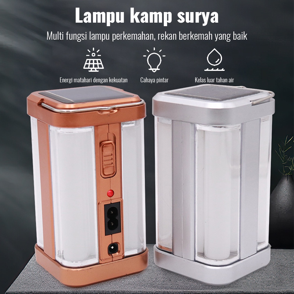 Lentera Emergency 4 Sisi/40watt PUSH ON YG-7977/lampu berkemah di luar ruangan/lampu surya portabel/Lampu Solar Emergency/lampu berkemah/Anbolt Lampu Emergency/Solar Anbolt Camping Tetap Nyala Lama Walau Listrik