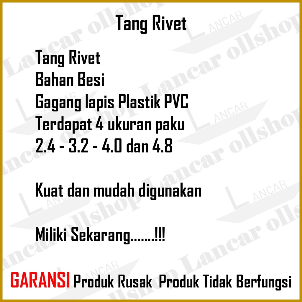 MURAH !!! Tang rivet 10 inch/ Tang ripet