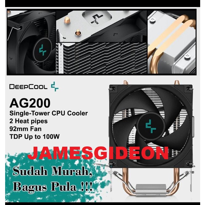 Jual HSF DEEPCOOL AG200 Single-Tower CPU Cooler Fan Garansi Resmi 1 ...