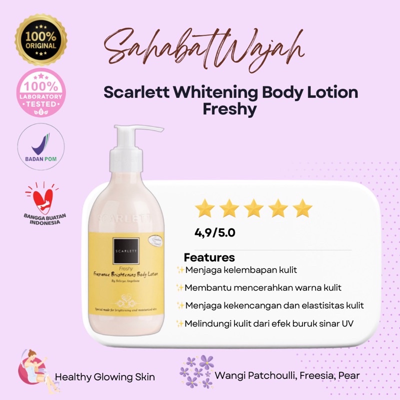 Jual Scarlett Whitening Body Lotion Freshy Shopee Indonesia