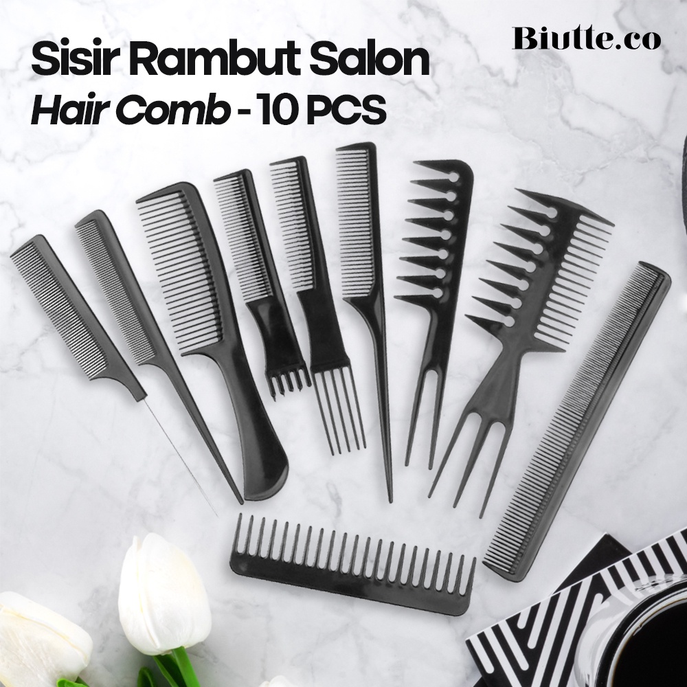 Sisir Rambut OMHADVBK 10 Set - Black