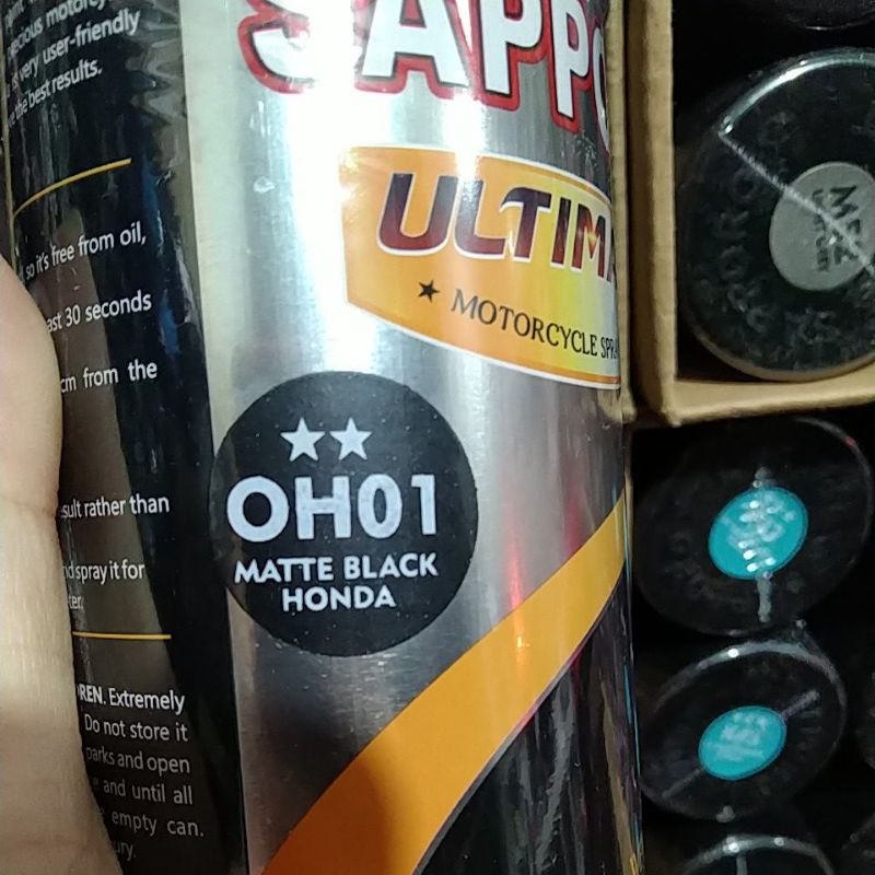 cat spray pilok pilox cat semprot sapporo ultimate saporo ultimate oh01 matte black honda black hitam doff honda 400ml