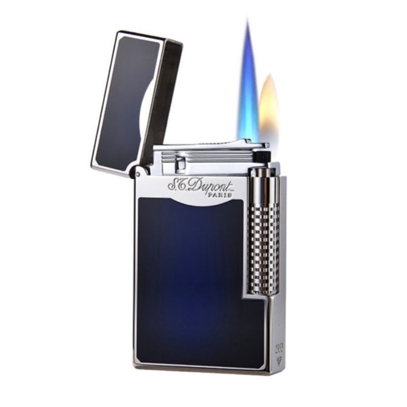 S.T. DUPONT Le Grand Blue Lacquer Dual Soft Flame Torch Lighter