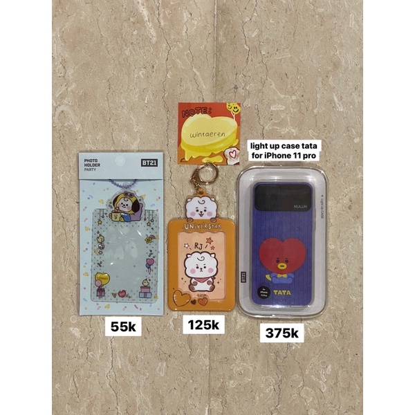 bt21 chimmy photoholder rj cardholder light up case baby tata