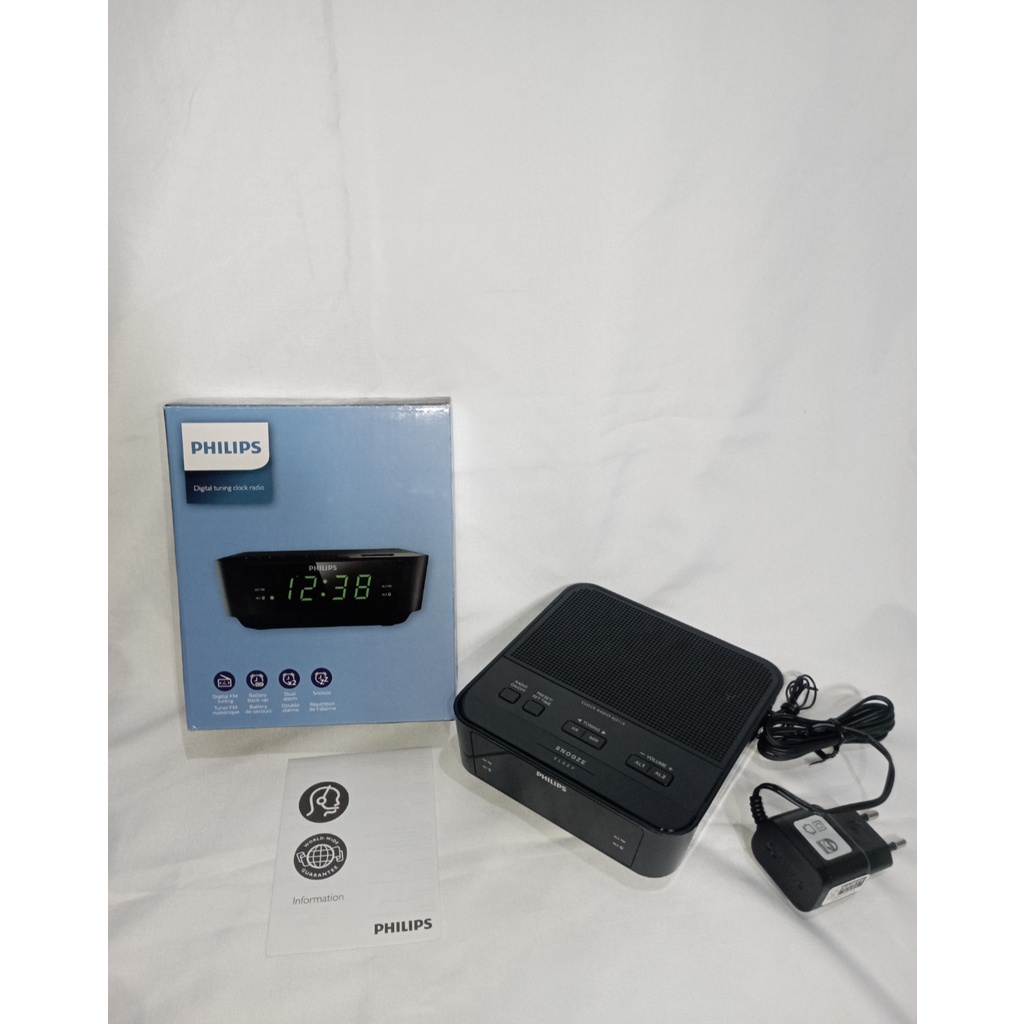 PHILIPS RADIO CLOCK DUAL ALARM DIGITAL TUNING FM AJ 3116
