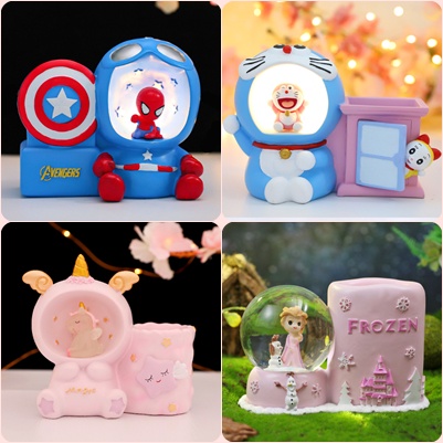 [ORGM] Pajangan Dekorasi Unicorn Tempat Pena Pensil Organiser Frozen Astronot Doraemon