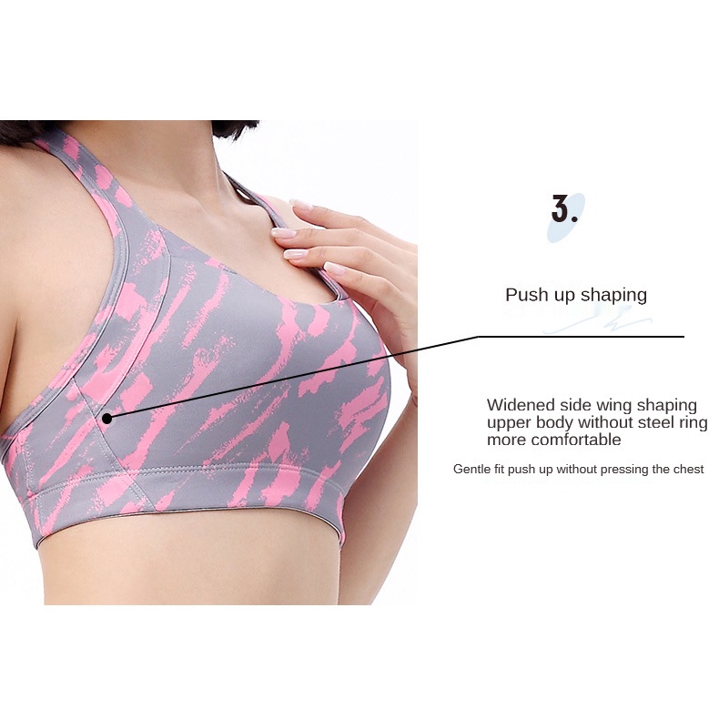 Sports bra jumbo Kembali Gesper Bra Olahraga Tali Silang Wanita Tahan Guncangan Yoga Lari Kebugaran Pakaian Dalam WX812