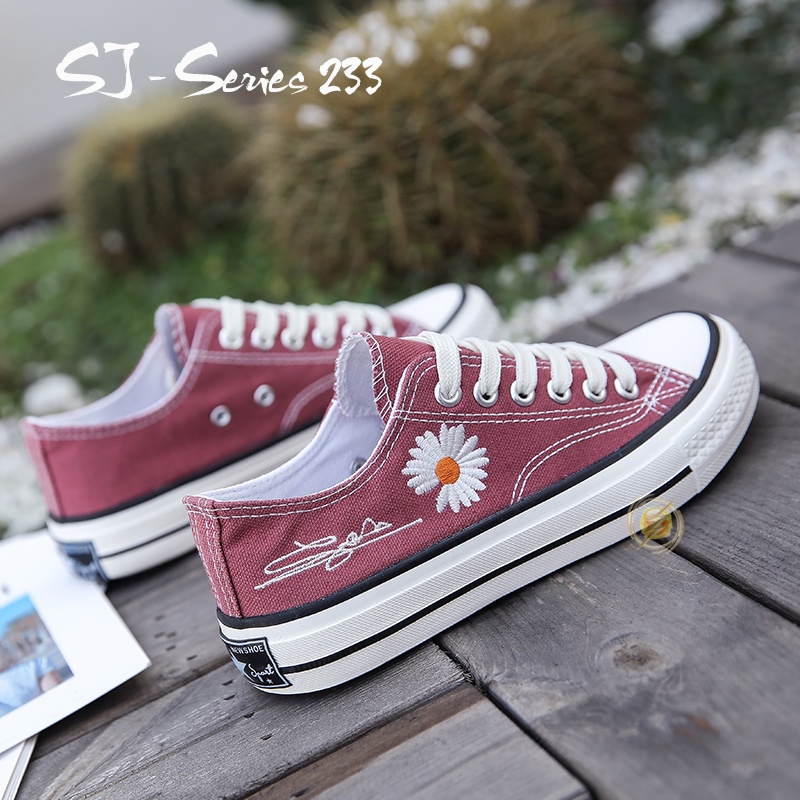 JWALK  - Sepatu Sneakers Wanita Casual Motif Daisy ala Korea Import Kualitas Super Premium - 233