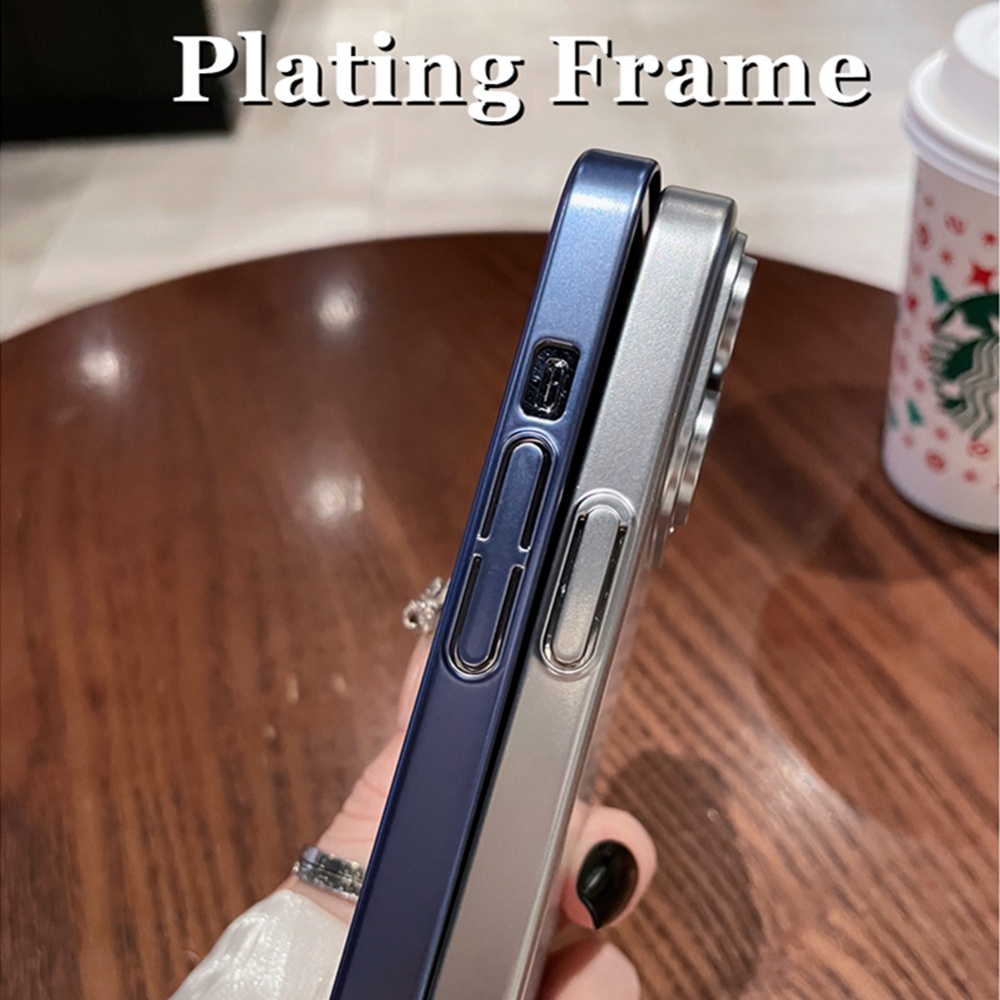 Matte Texture Clear Phone Case Untuk iPhone 14 Pro Max12 13 Pro Max Casing PC Keras Dengan Pelindung Kamera Untuk14Plus Casing Shockproof Tembus
