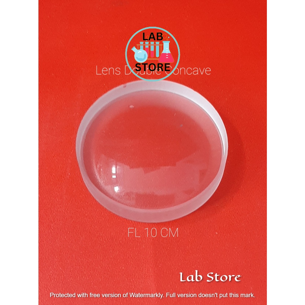 Lensa Cekung / Lens Double Concave Fokus 10 CM Diameter 50 mm