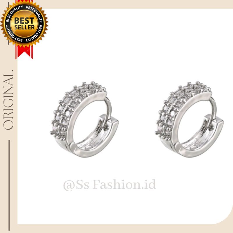 Anting Jepit Elegan Silver Terlaris