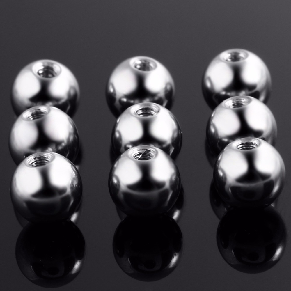 10pcs 18G/16G Hidung Telinga Labret Piercings Pengganti Stainless Steel Bola Aksesoris High Polish Piercings Earrings Screw Ball