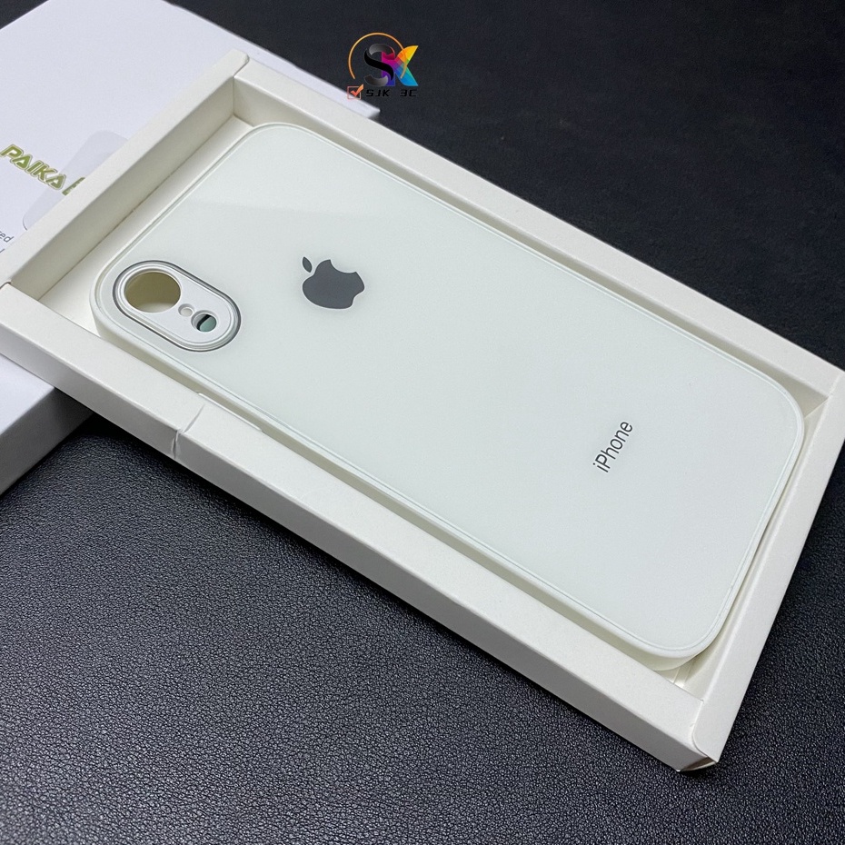 Casing ponsel iPhone 6 6s 7 8 Ditambah X XR XS MAX penutup belakang kaca tempered