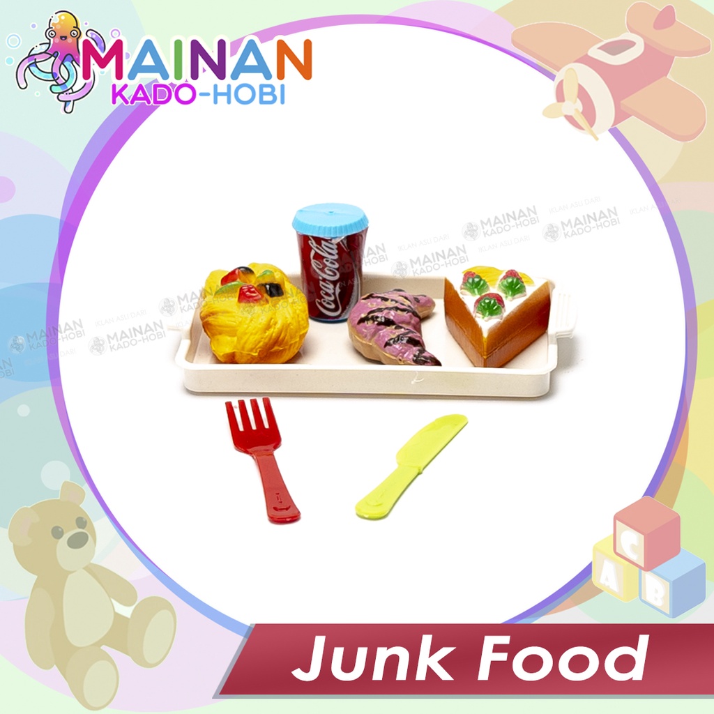 MAINAN ANAK MINATUR SET MAKANAN MASAKAN JUNK FOOD DIMSUM