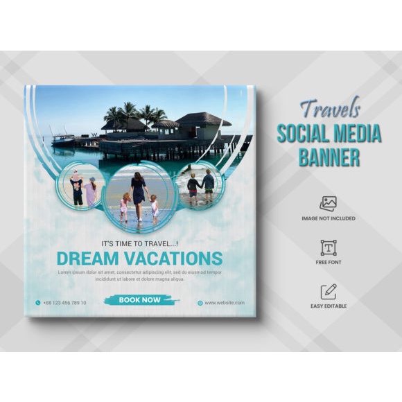 Sociall Media Travels Template Bundle