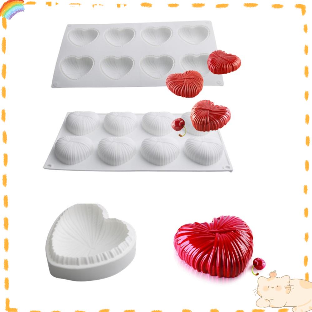 Solighter 8rongga 3D Cinta Hati DIY Kerajinan Kue Cetakan Resin Membuat Sabun Hari Valentine