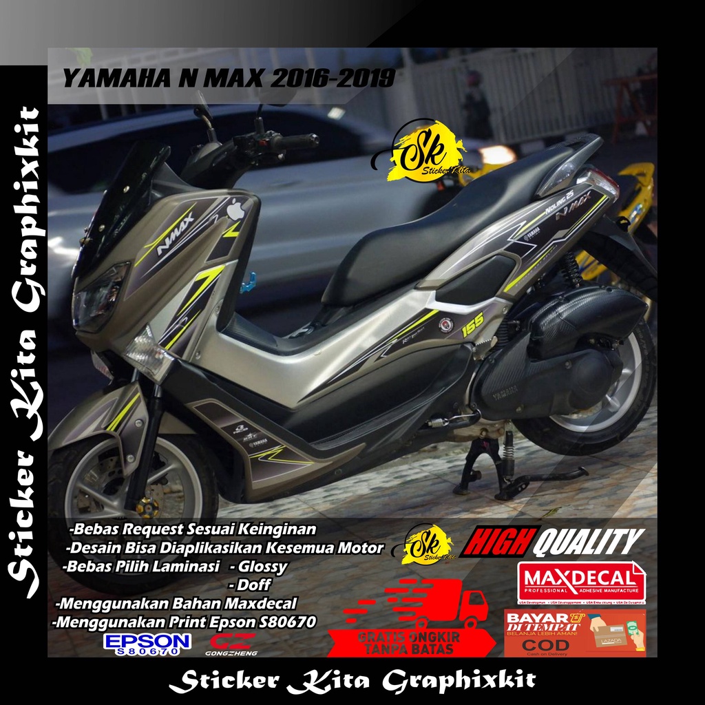 MJ DECAL STICKER FULLBODY MOTOR NMAX LAMA 2016-2019 DESAIN SIMPEL ELEGANT VARIASI BEBAS REQUEST