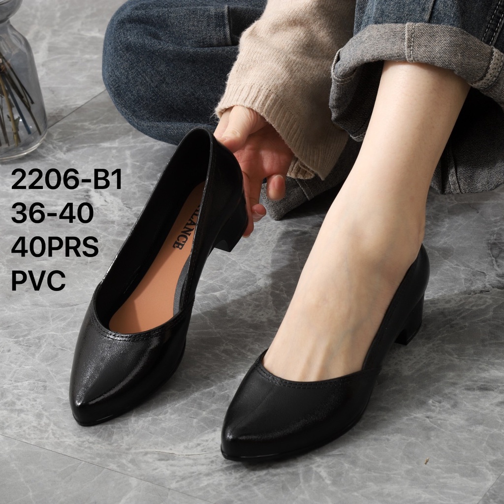 Sepatu Kantor Wanita / Heels Wanita / Sandal Hak Tahu Tali Belakang Wanita Bahan Jelly Balance 2206-B1