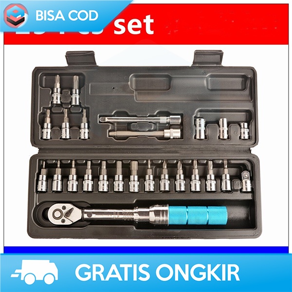 KUNCI PAS TORQUE WRENCH 25 IN 1 SET LENGKAP ALAT REPARASI STAINLESS