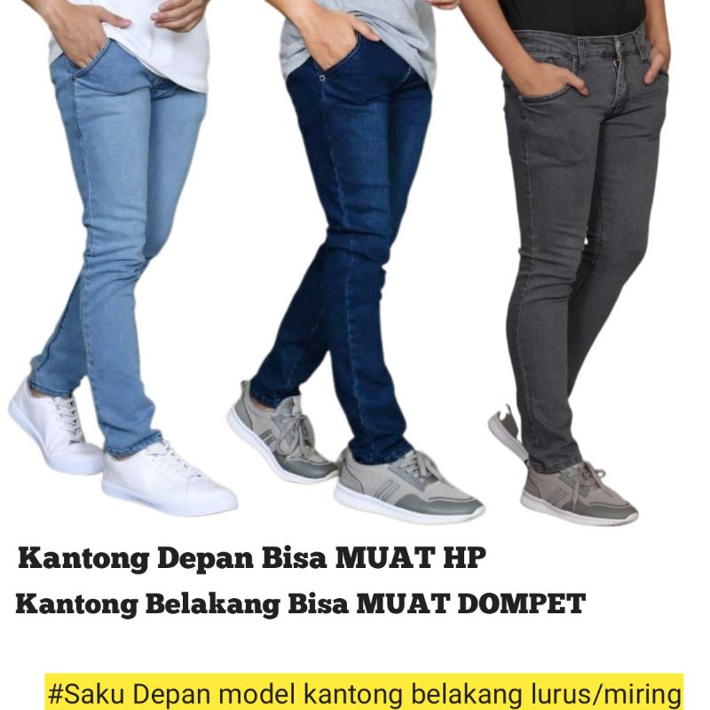 Celana Jeans pria cowo cowok Panjang pensil slimfit skinny (Promo Ramadhan Sale)-7