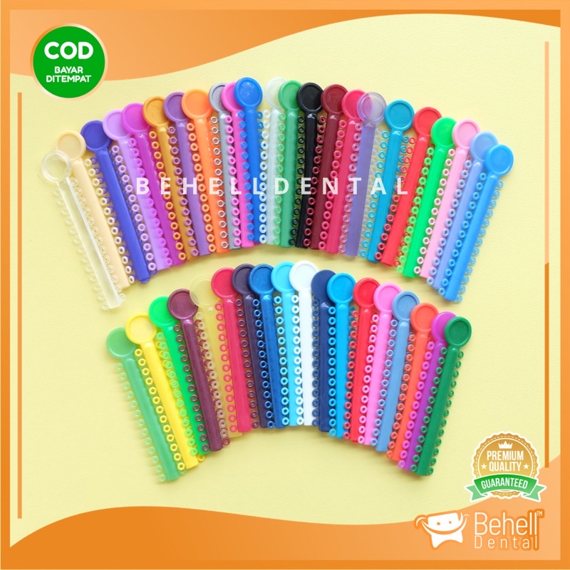 5Pics Karet Behel Gigi Motif Power O Ring Bulat PREMIUM TEBAL - Dental Rubber Band Elastic Bracket Gigi Permanen Motif Ring Bulat Bundar - Ortho Dental Braces Ligature tie Ties Elastis Bracket BEHELLDENTAL