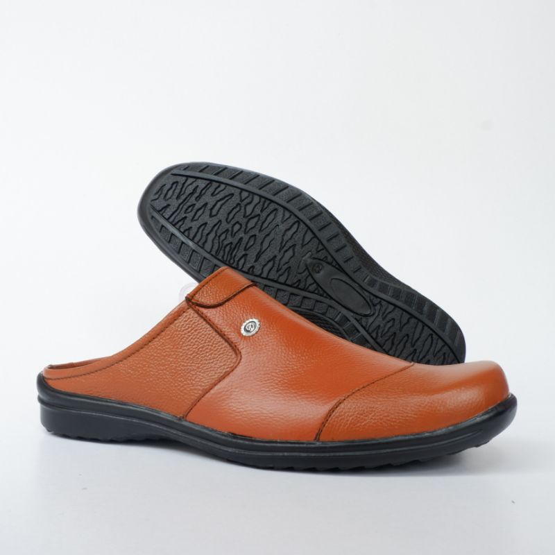 Sepatu sandal selop bustong pria bahan kulit asli berkualitas ND_07