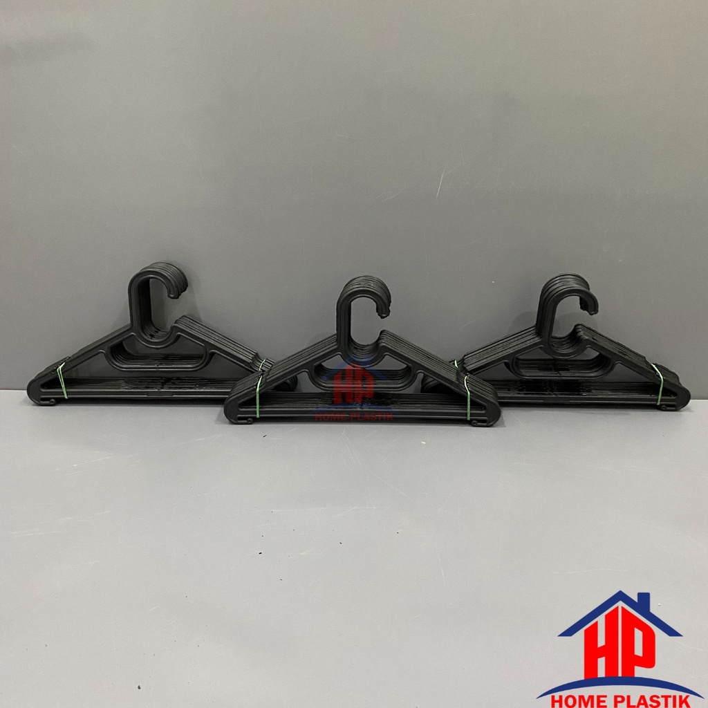 Hanger Gepeng Hitam / Gantungan Baju / Hanger Plastik