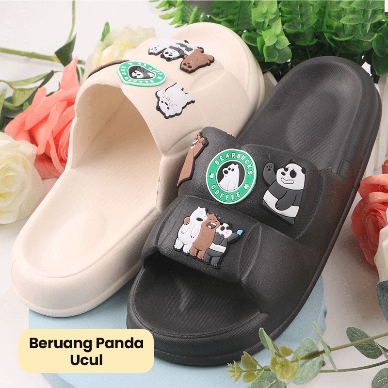 Mainland Sandal Karet Jelly Wanita Lucu Character Sendal Slip On Jelly Rumahan Soft Import AntiSlip HSN125