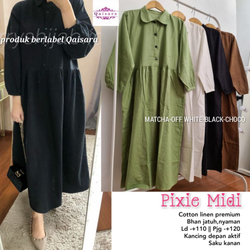 Dress PIXIE MIDI cotton linen premium by Qaisara