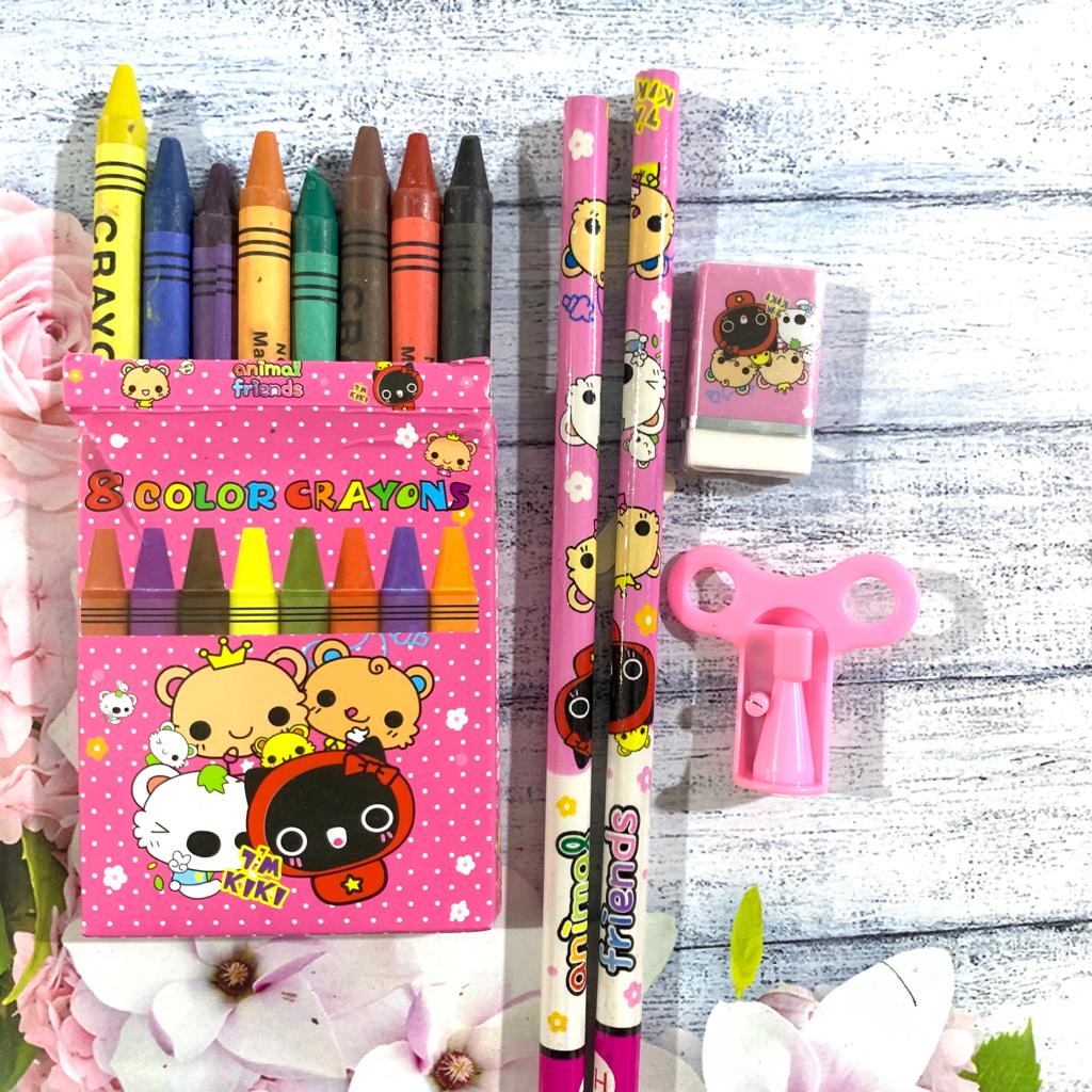 PERLENGKAPAN MENULIS DAN CRAYON SET KARAKTER Y24