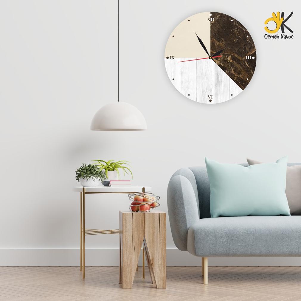 Berkualitas! Jam Dinding Kayu Scandinavian Minimalis Wall Clock Unik Skandinavian Aesthetic ..