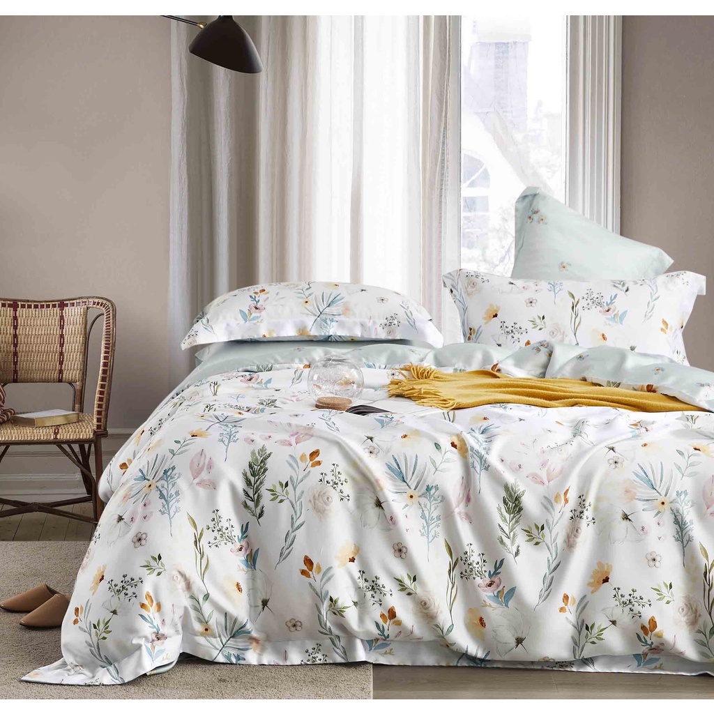 Picasso Sprei Botanic Tencel Spring Flower White