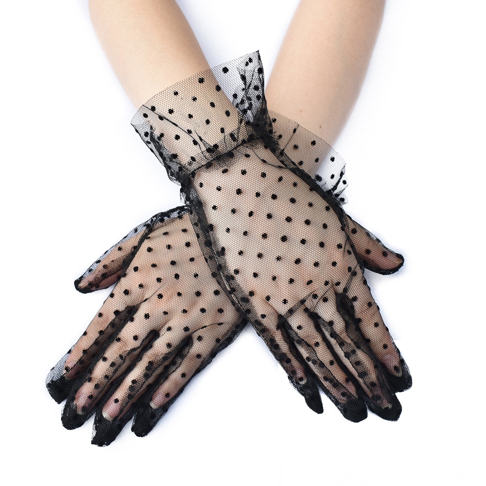 WGL-15 sarung tangan pengantin wanita wedding gloves putih renda glove dot