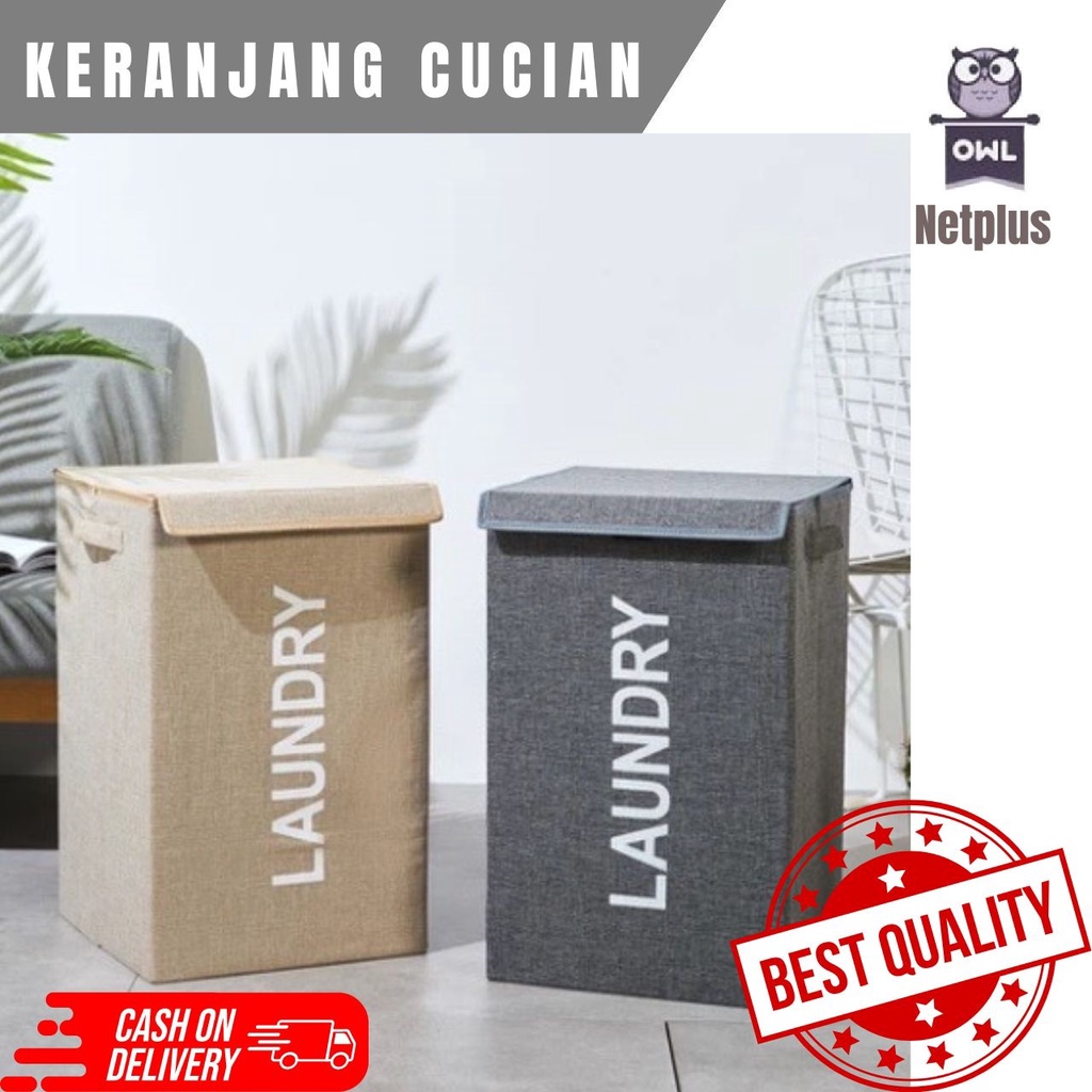 Jual Laundry Bag Keranjang Cucian Baju Kotor Kotak Persegi Dengan Tutup Shopee Indonesia