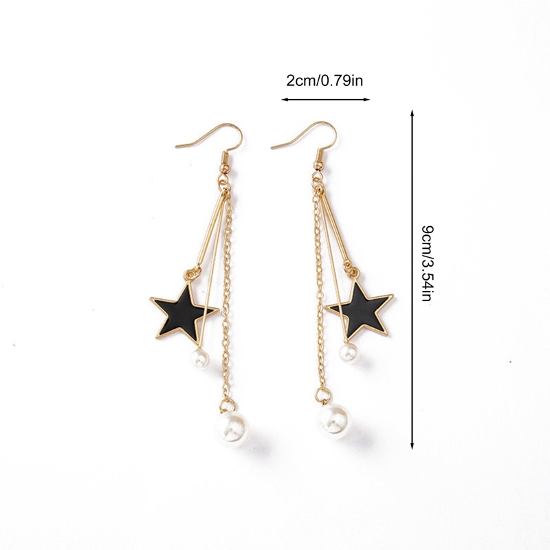 Anting Mutiara Bintang Panjang Untuk Gadis Ladys Ear Studs Fashion Korea Aksesori