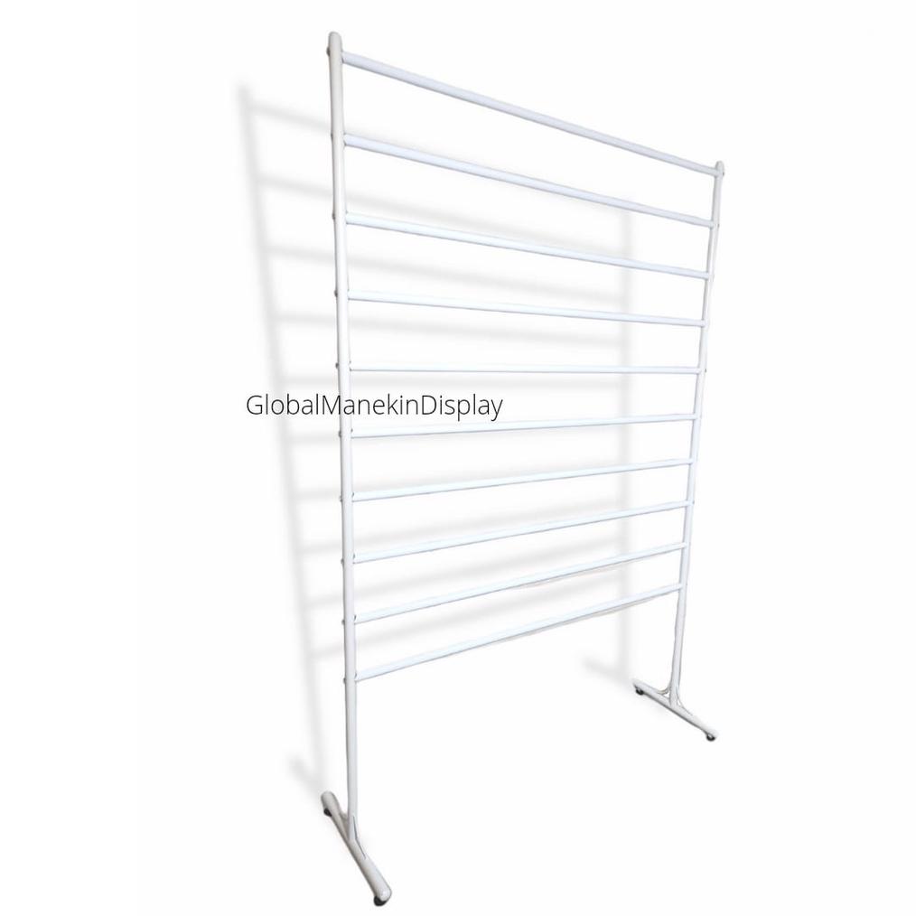 Rak Jilbab Besi / Rak Jilbab Besi 10 tingkat ( BAHAN BESI PUTIH, KUAT ) (WDB-YR)