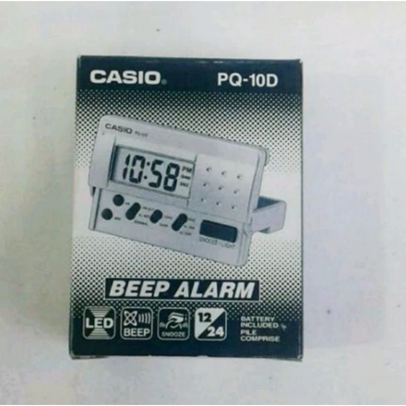 CASIO BEEP ALARM PQ 10 D JAM MEJA WEKER