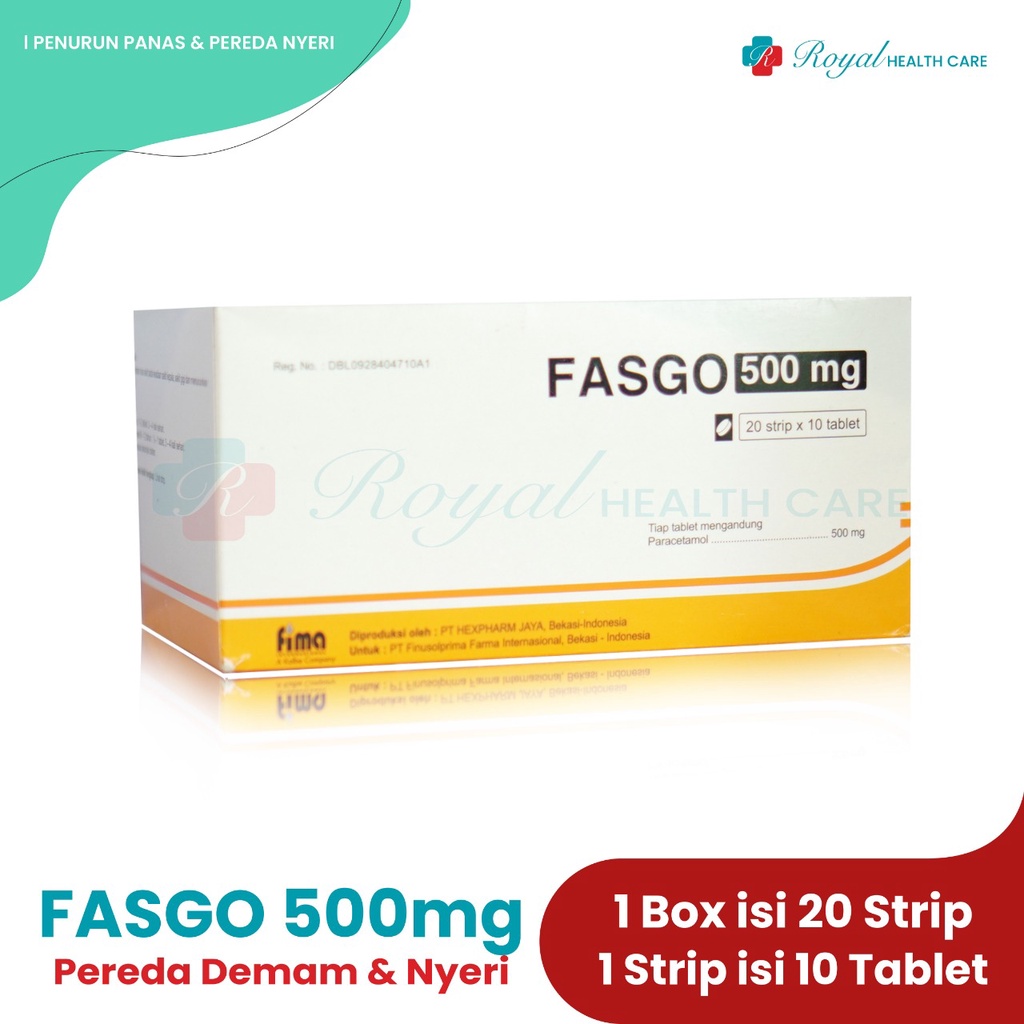 FASGO STRIP 500mg Membantu Meredahkan Demam dan Nyeri