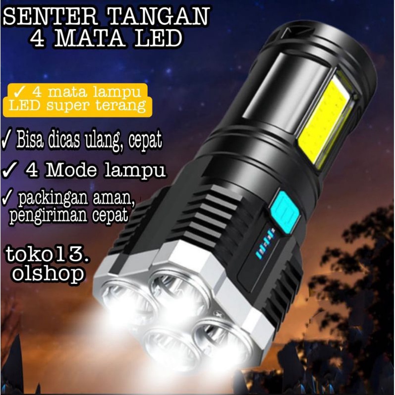 SENTER LED 4 MATA/SENTER LED CHARGEABLE/SENTER⭐Toko13.olshop⭐