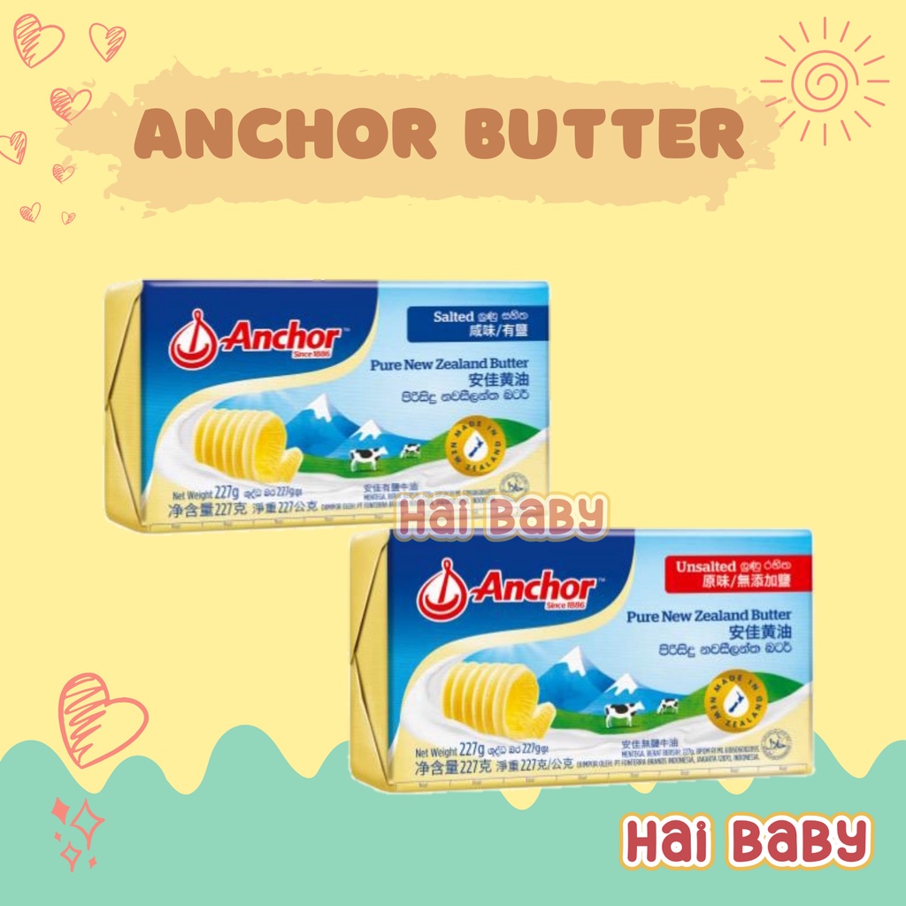 

Anchor Salted Butter & Unsalted Butter 227 gr - Mentega Tawar & Asin