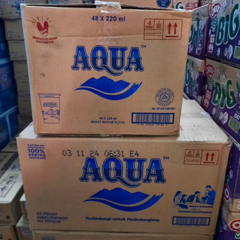 

AQUA GELAS 220ML 1 DUS ISI 48 GELAS