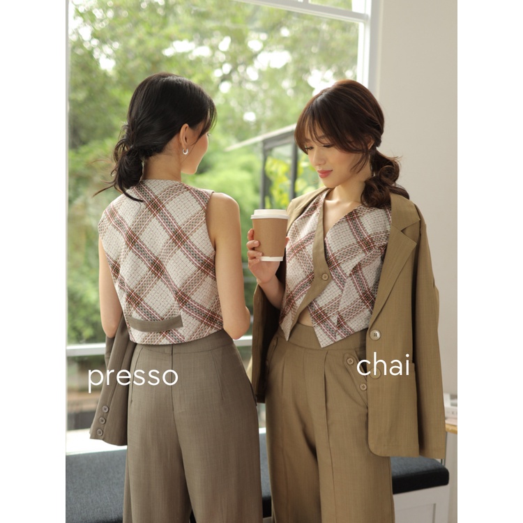 Kadaka x Kyranayda T-0496 Crop Vest Plaid - V60 Vest