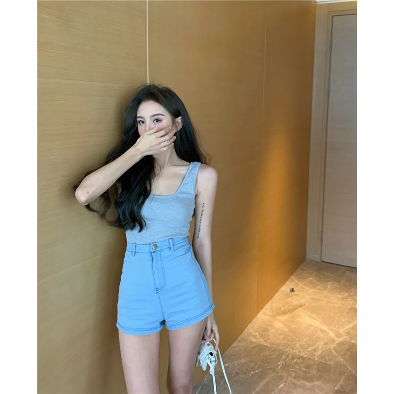 Celana Jeans Pendek Highwaist Biru / Celana Pendek Denim Fashion Import