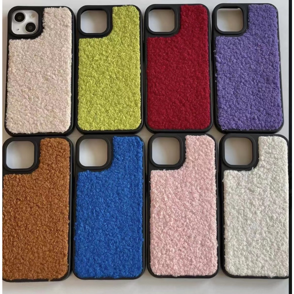 CASE BACK SOFT KOREAN BLUDRU BASIC CANDY WOOL KNIT CASE IPHONE 14PROMAX 14PRO 14 13 PROMAX 13 PRO 13 12 PROMAX 12 PRO 12 11 PROMAX 11