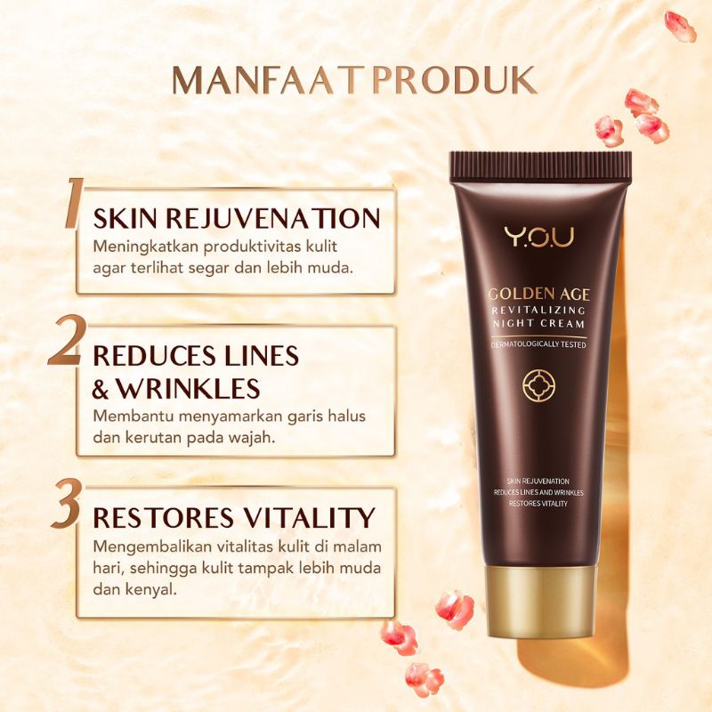 YOU Golden Age Revitalizing Night Cream 18g Skin Rejuvenation &amp; Anti-Aging Restores Vitality